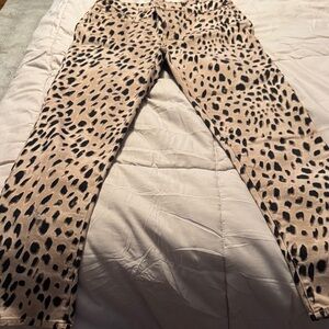 Chico's Beige and Black Leopard Print Jeans